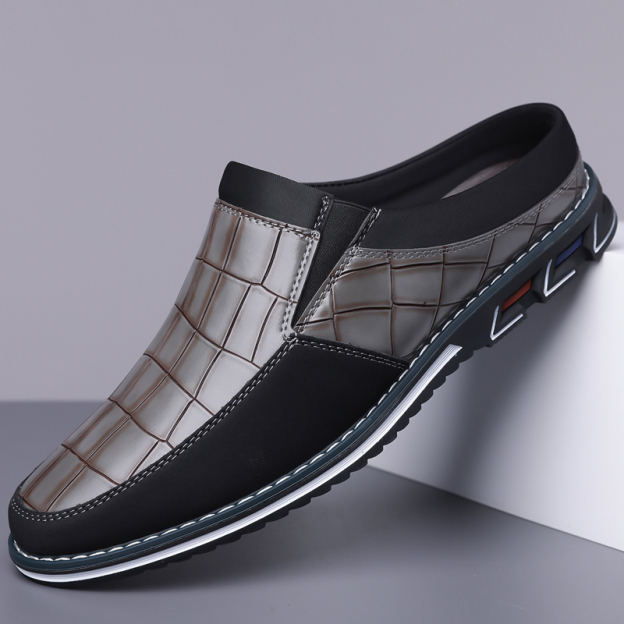 Men's Fashion Calfskin Leather Slippers