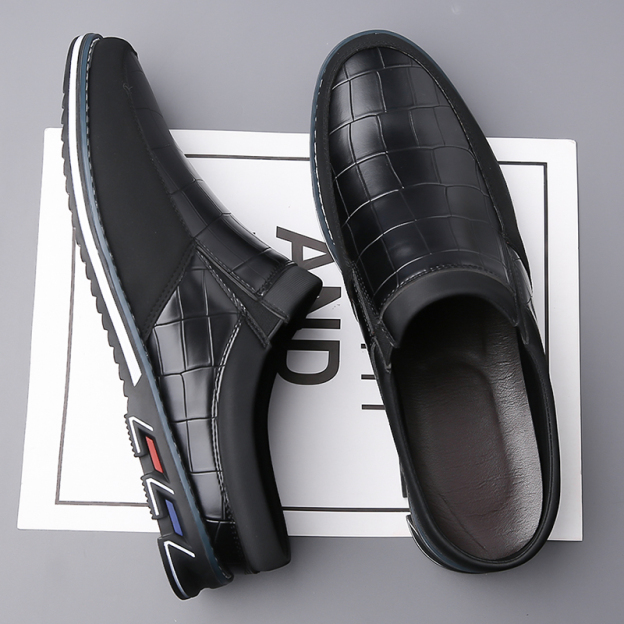 Men's Fashion Calfskin Leather Slippers