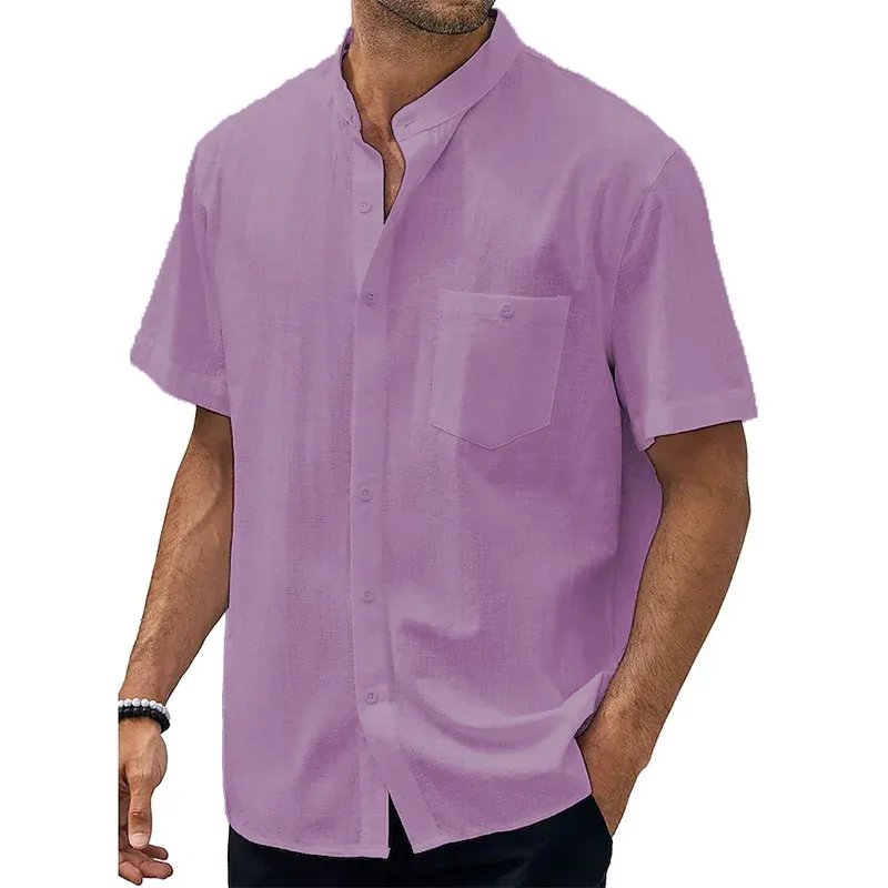 Men's ice cream Cotton Summer Casual Beach Shirt Short Sleeve