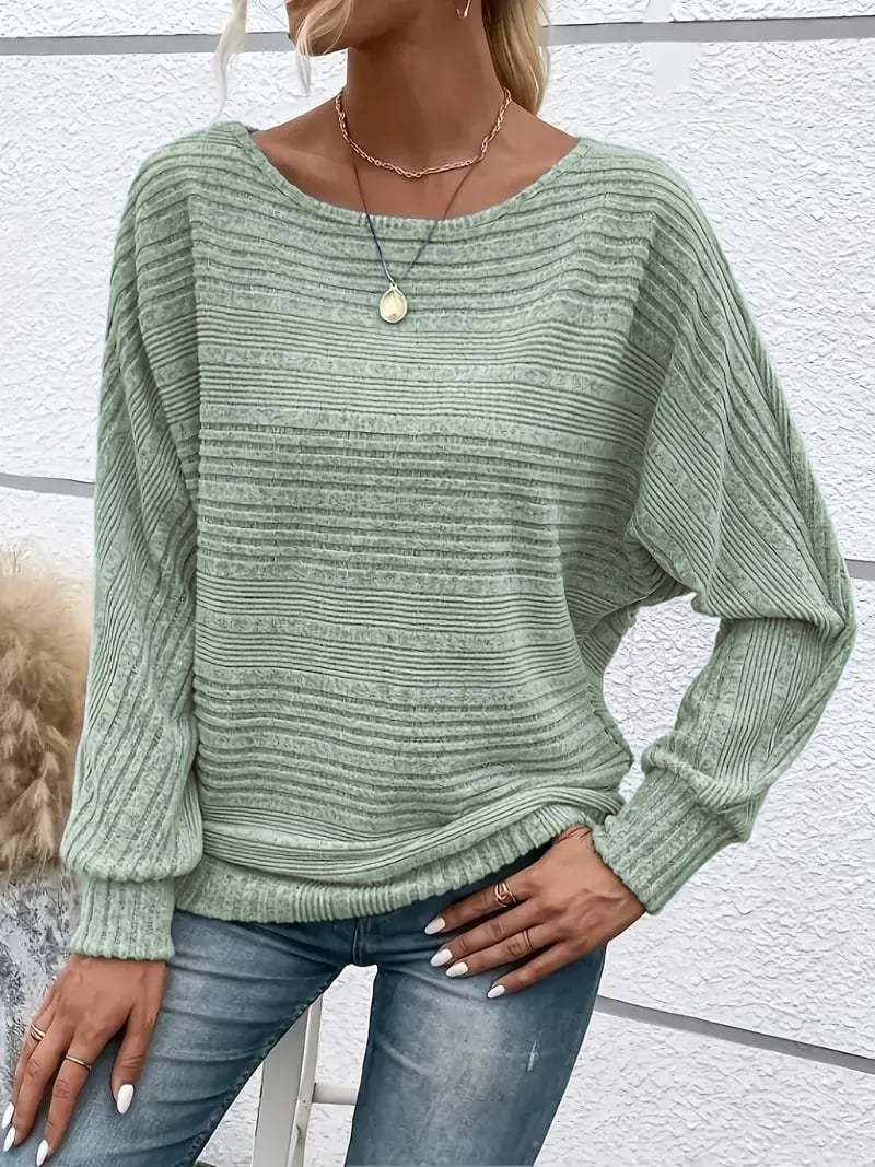 ⏰Hot Sale-Women's Soft Solid Batwing Sleeve Pullover Long Sleeve Top(Buy 2 Free Shipping)