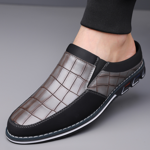 Men's Fashion Calfskin Leather Slippers