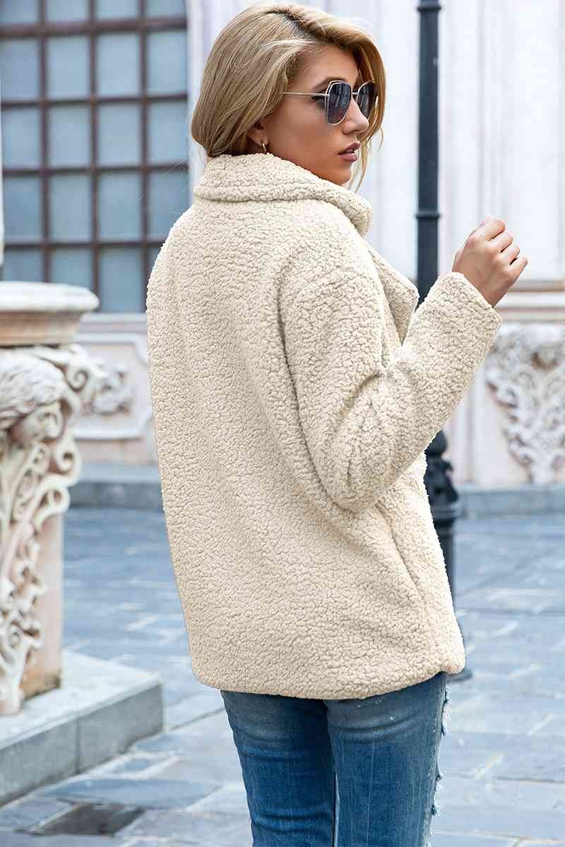 Christmas Hot Sales: 60% Off - Women’s Sherpa Teddy Jacket – Warm Fleece Coat with Double Buttons