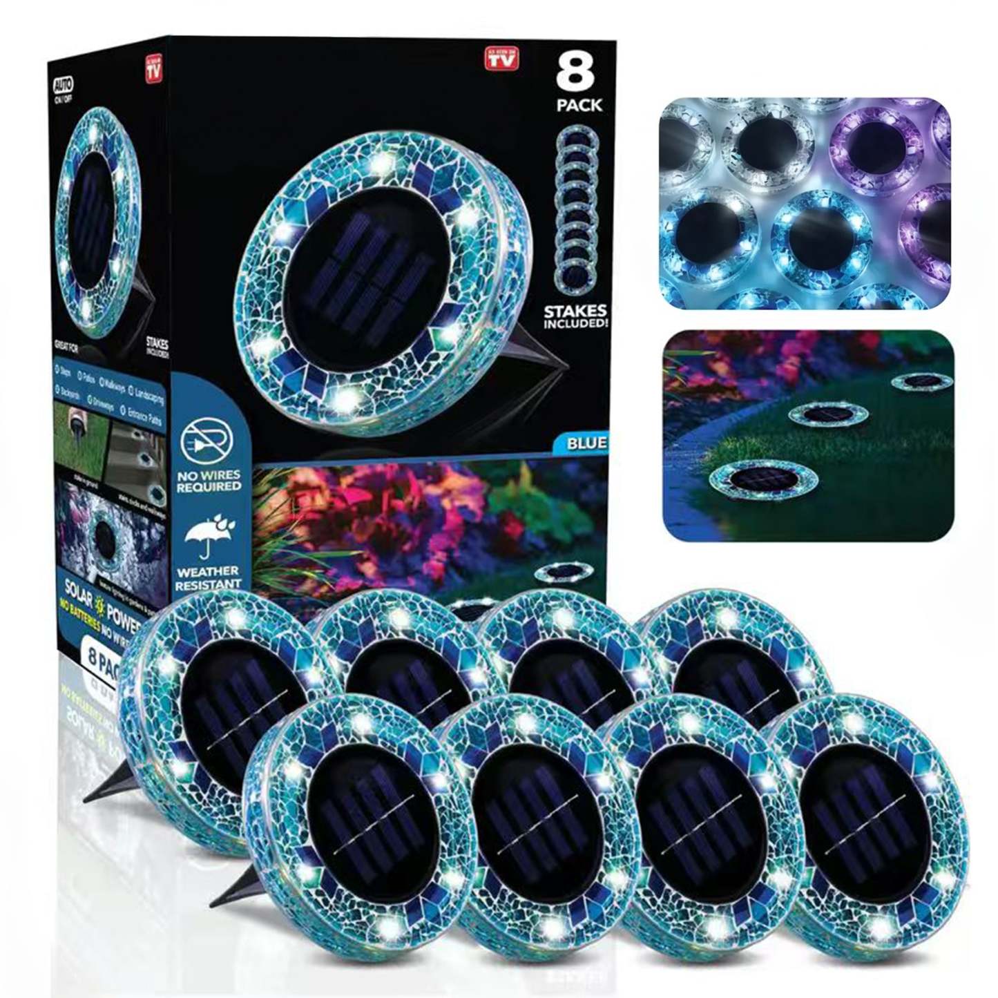 🛋️Solar Mosaic Lights – Waterproof LED Pathway Lights with Auto On/Off