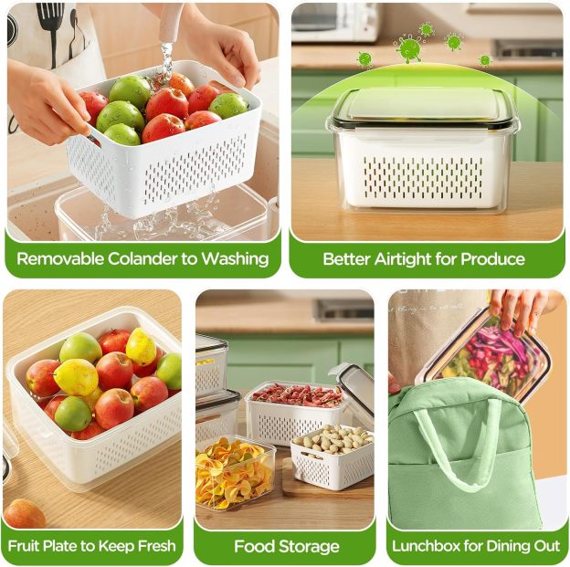 🍓 Food Storage Containers for Refrigerator Organization