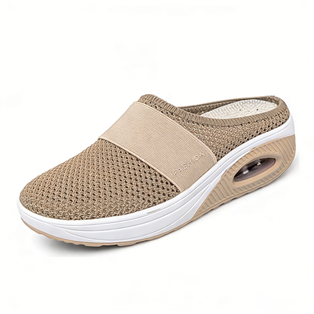 Diabetic Air-Cushion Slip-On Walking Shoes, Orthopedic Diabetic Slippers, with Arch-Support for Women