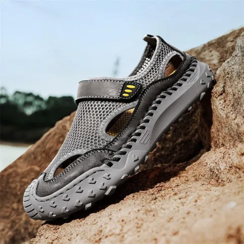 Last Day! 45% OFF🔥 Men's Handmade Cowhide Breathable Mesh Sandals