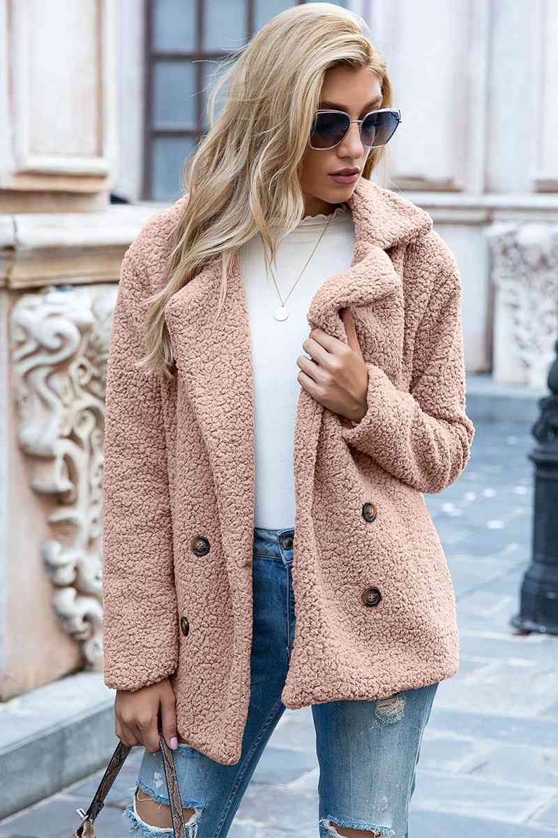 Christmas Hot Sales: 60% Off - Women’s Sherpa Teddy Jacket – Warm Fleece Coat with Double Buttons