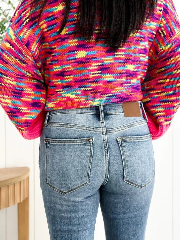 Lininco Mid Rise Button Fly Bootcut Jeans