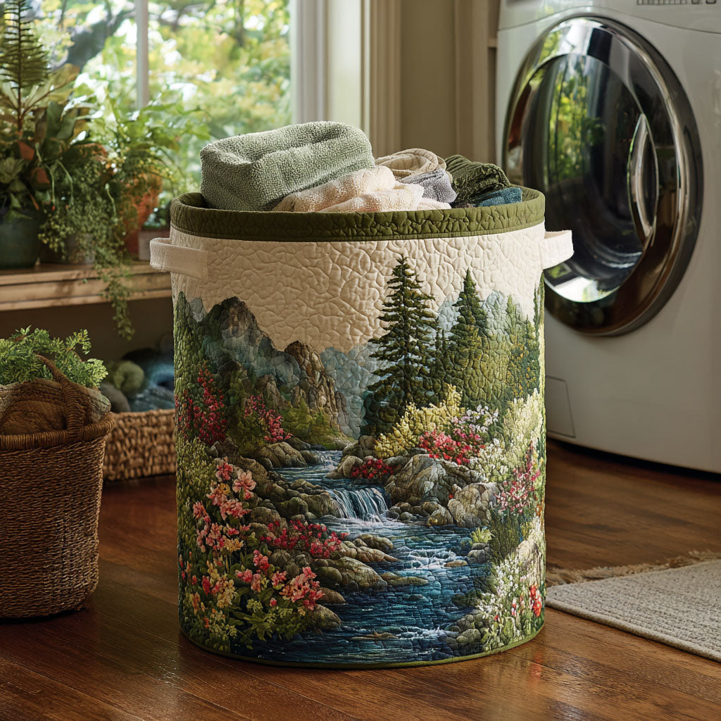 Forest Stream Quilted Laundry Basket NCU0NTV314