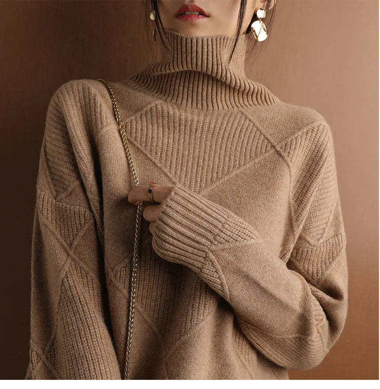 Women’s Cashmere Turtleneck Sweater – Elegance Meets Comfort