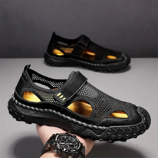 Last Day! 45% OFF🔥 Men's Handmade Cowhide Breathable Mesh Sandals