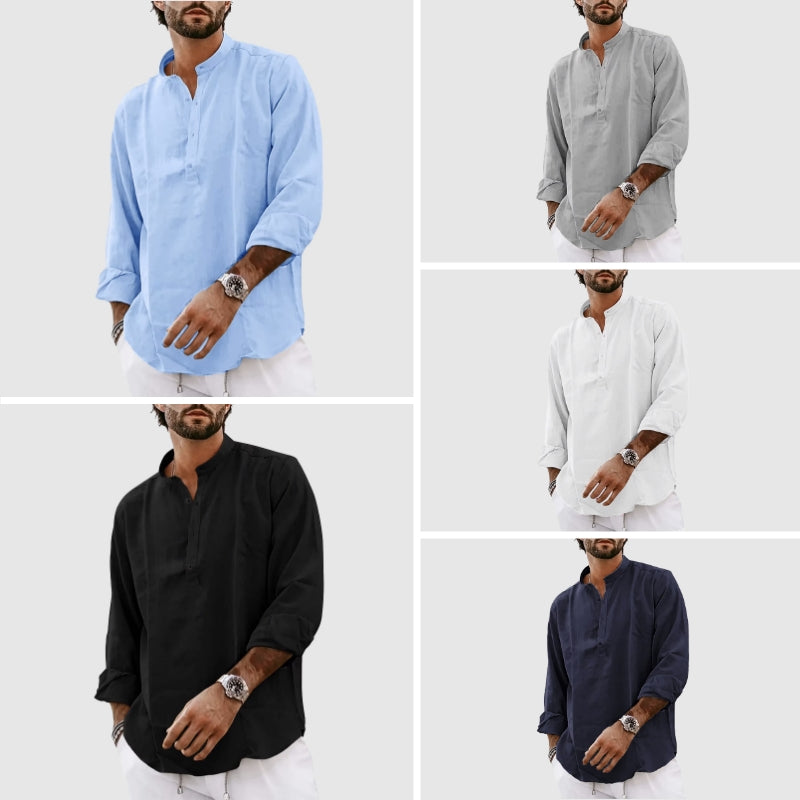 Roberto Russo | Linen Henley Shirt