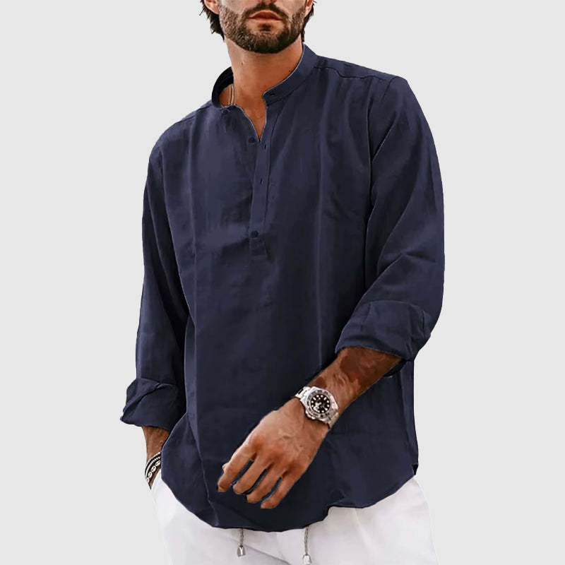Roberto Russo | Linen Henley Shirt