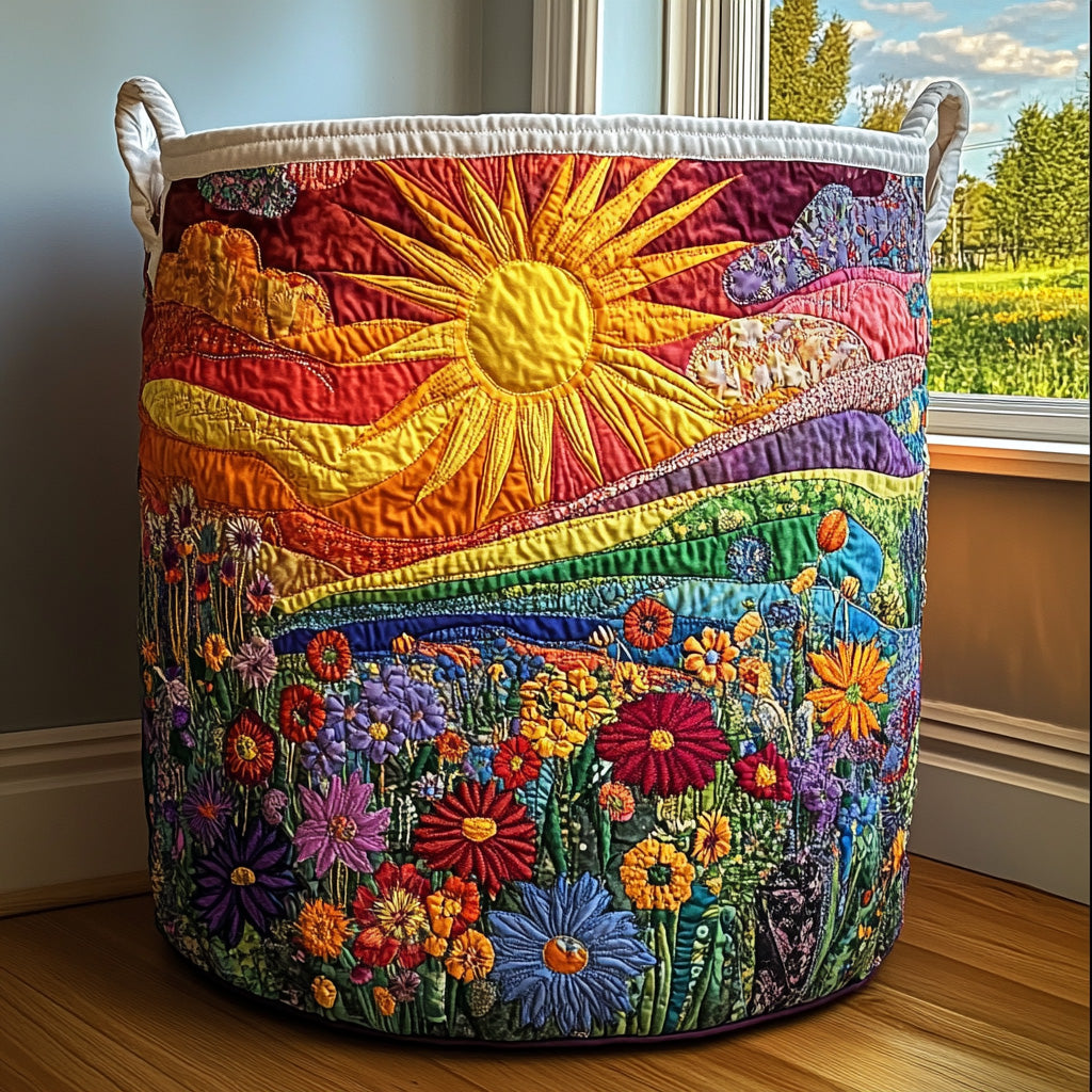 Sunlit Bliss Quilted Laundry Basket NCU0PVL615