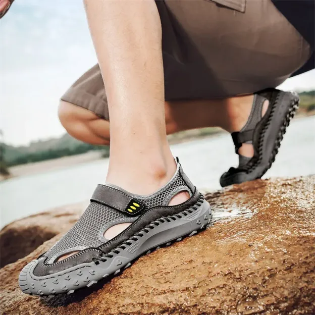 Last Day! 45% OFF🔥 Men's Handmade Cowhide Breathable Mesh Sandals