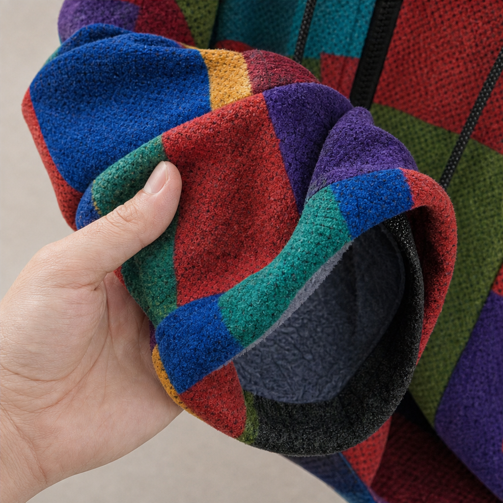 LAST DAY SAVE 60%-Patchwork Muse – Colorful Patchwork Hooded Cardigan