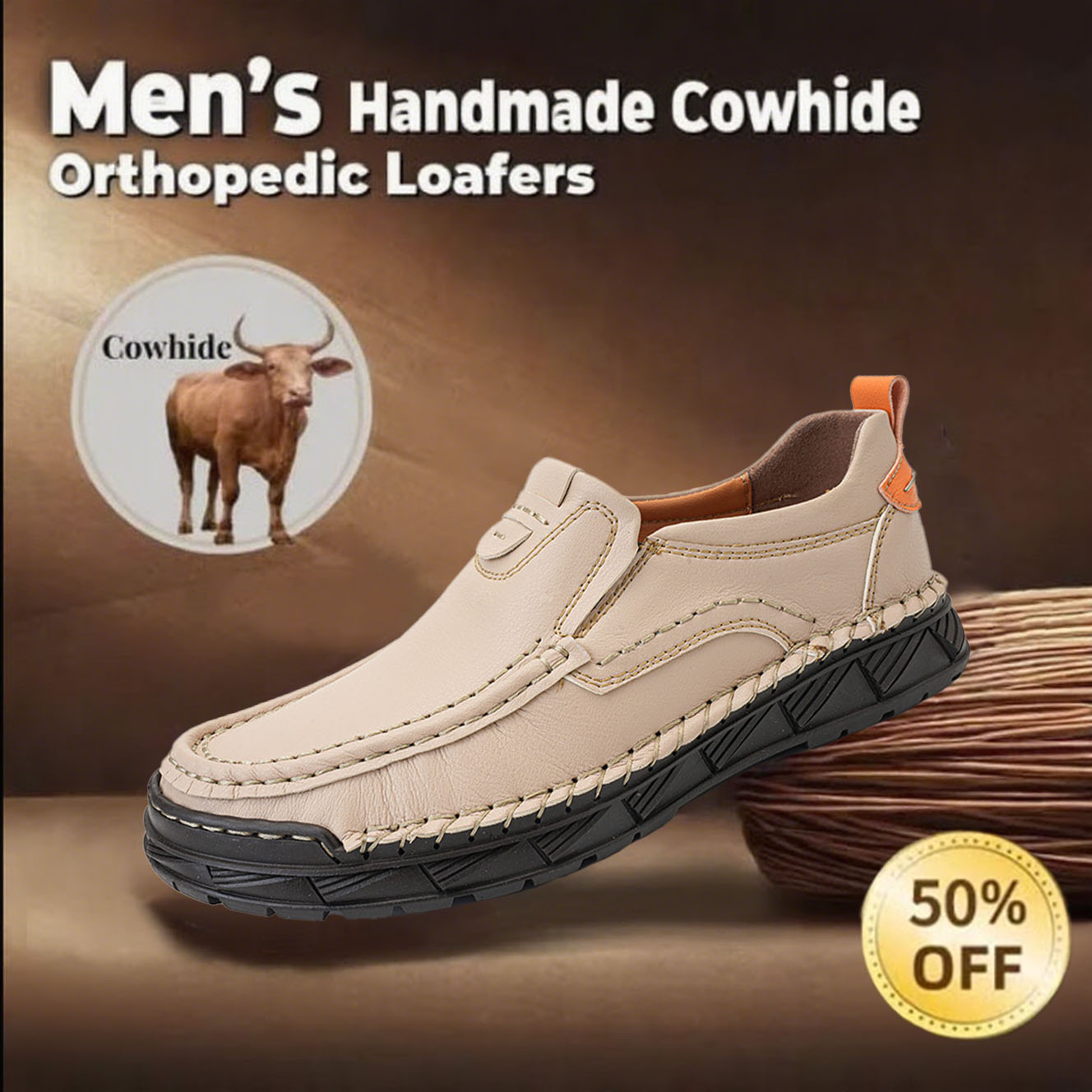 ⏰Today 70% OFF🔥Casual leather arch support non-slip wear-resistant loafers