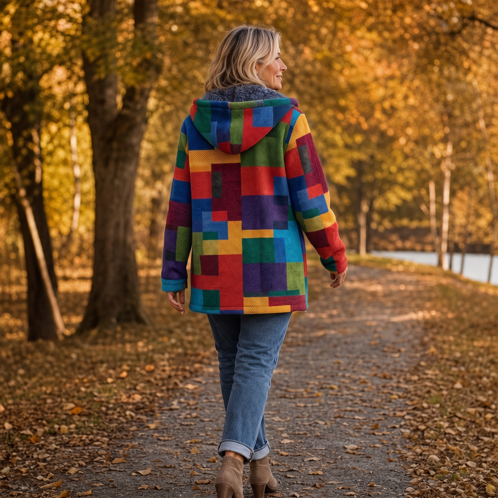 LAST DAY SAVE 60%-Patchwork Muse – Colorful Patchwork Hooded Cardigan