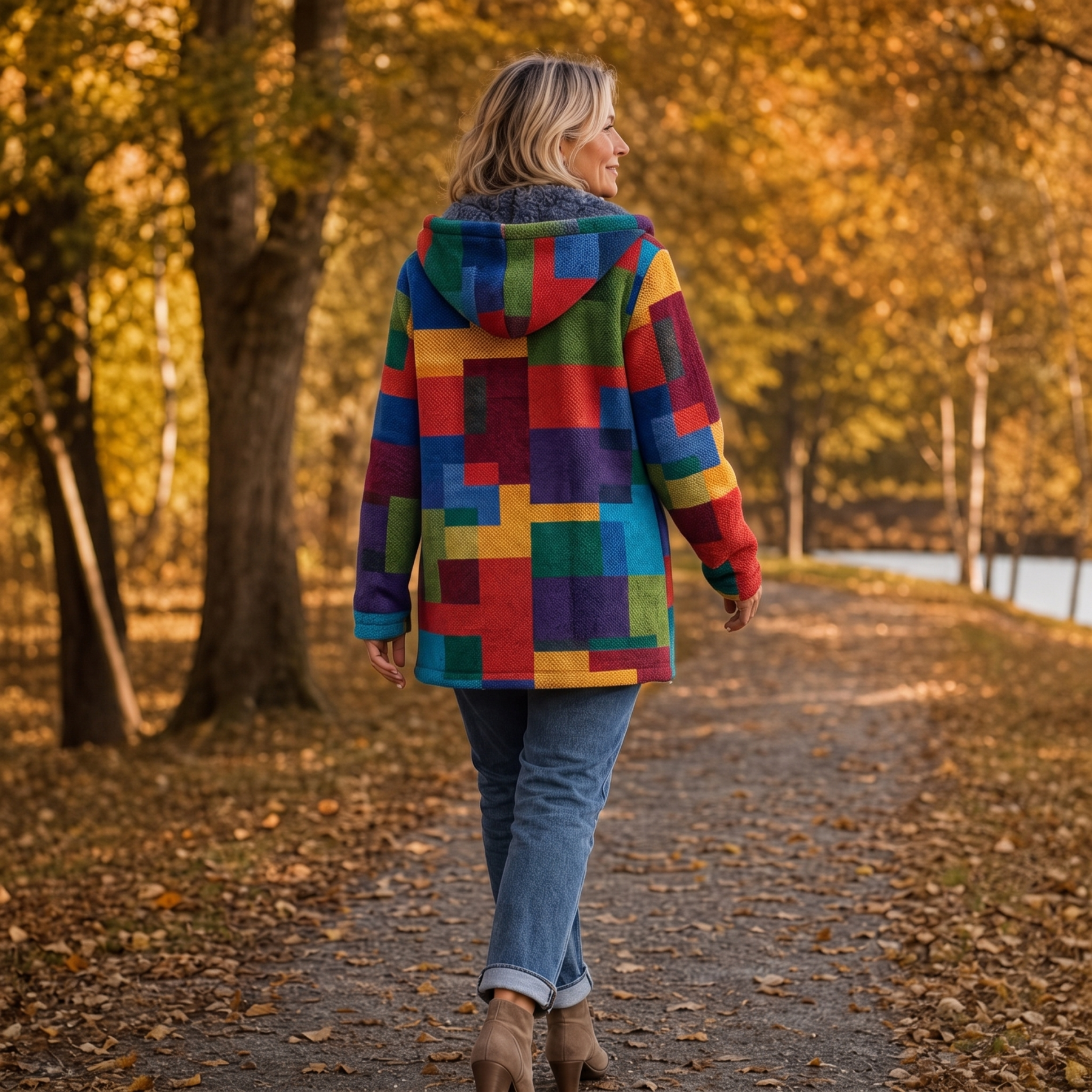 LAST DAY SAVE 60%-Patchwork Muse – Colorful Patchwork Hooded Cardigan