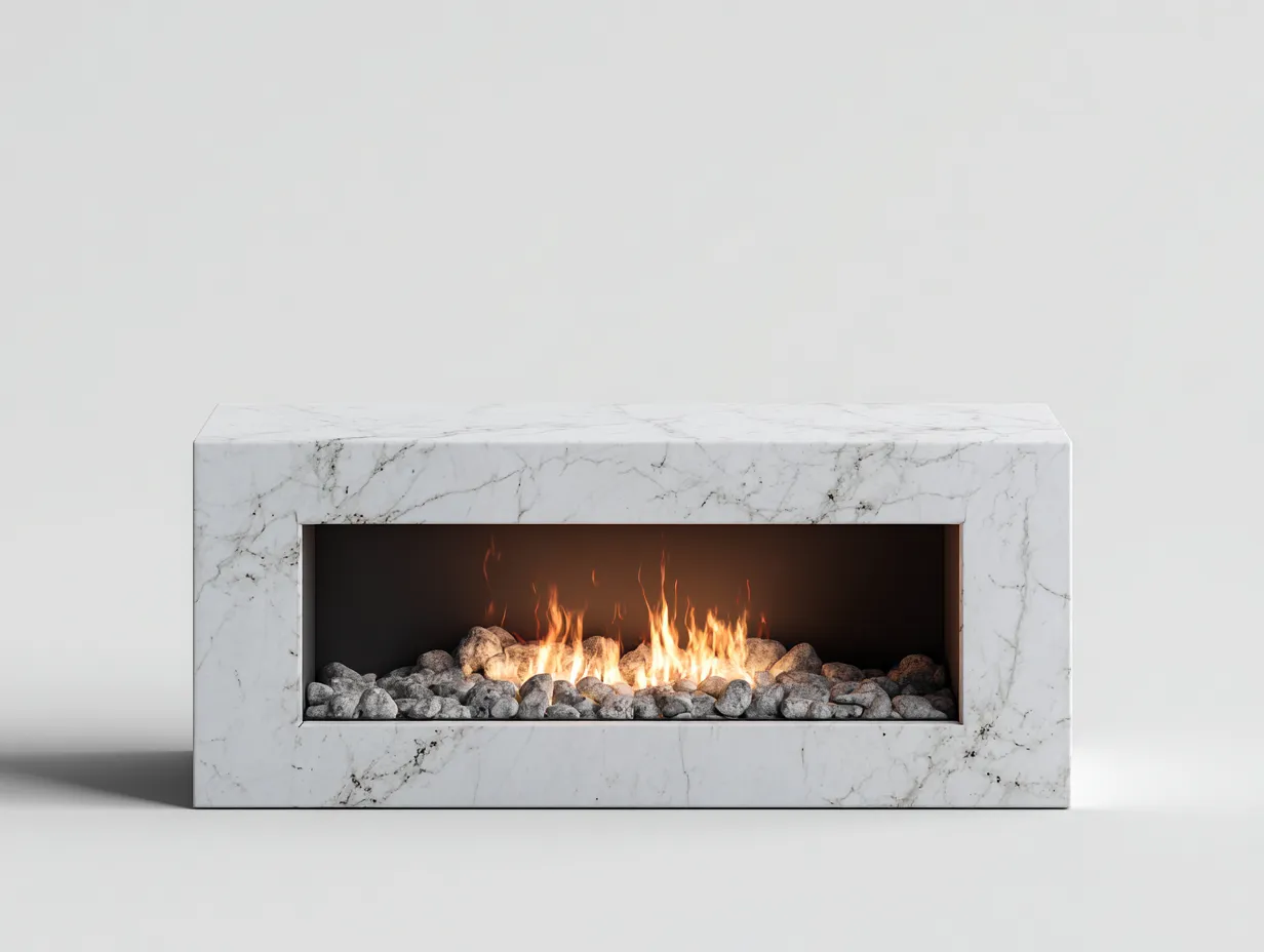 Cheminée électrique en marbre 160x45x60 cm - blanc - design contemporain pour intérieur-Nookgethut