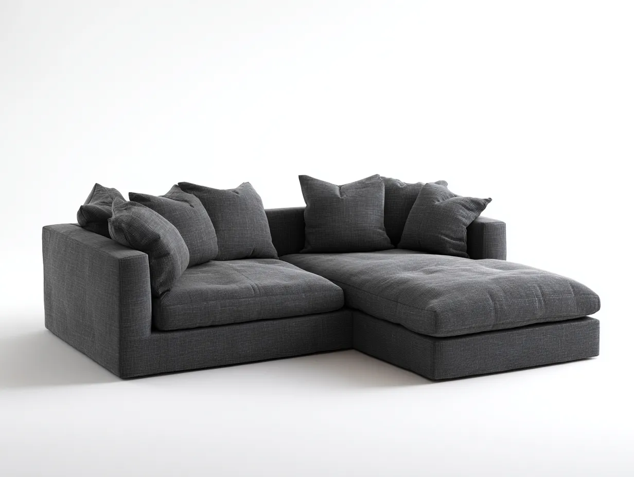 Canapé d'angle tissu rembourré 270x170x80 cm - Gris foncé - Design contemporain-Nookgethut