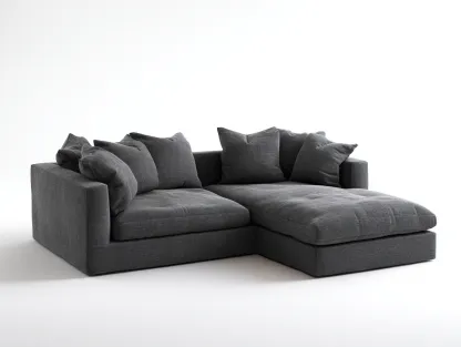 Canapé d'angle tissu rembourré 270x170x80 cm - Gris foncé - Design contemporain-Nookgethut