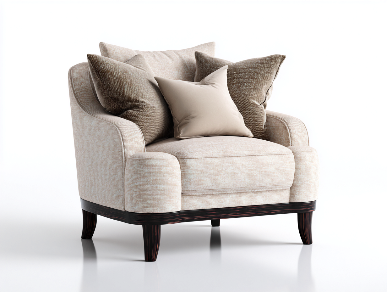 Fauteuil en tissu 95x90x85 cm - Tissu beige - Design élégant pour salon-Nookgethut