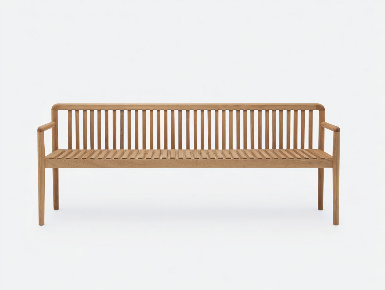 Banc de jardin en bois avec dossier à lattes 160x45x85 cm - bois naturel - style épuré-Nookgethut