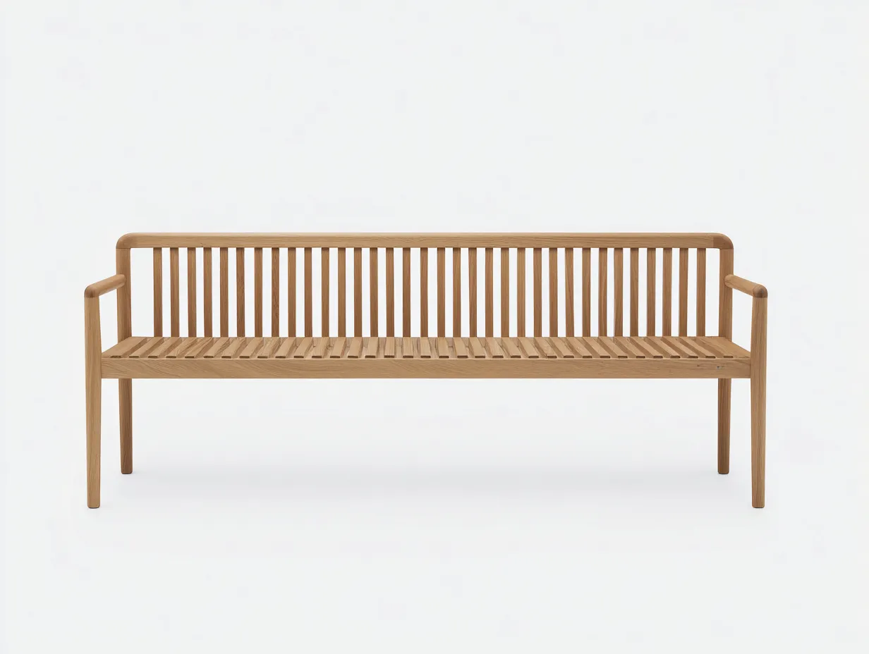Banc de jardin en bois avec dossier à lattes 160x45x85 cm - bois naturel - style épuré-Nookgethut