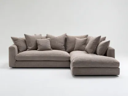 Canapé d'angle tapissé en tissu 280x165x85 cm - Beige - Design contemporain pour salon-Nookgethut