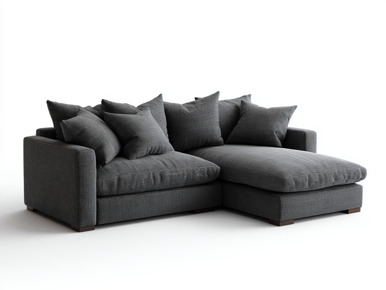 Canapé d'angle en tissu 270x170x85 cm - gris foncé - design contemporain-Nookgethut