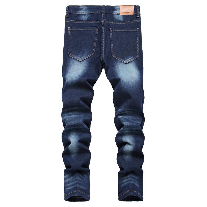 JUNBAOSS Men's Slim Fit Stretch Jeans Colored Skinny Jeans for Men, Distressed Straight Leg Casual Fashion Comfort Flex Waist Denim Pants, Menswear Classic Street Style Cotton Fabric Jean Natural Hipster Personalized Stylish Streetwear Jeans with Pockets