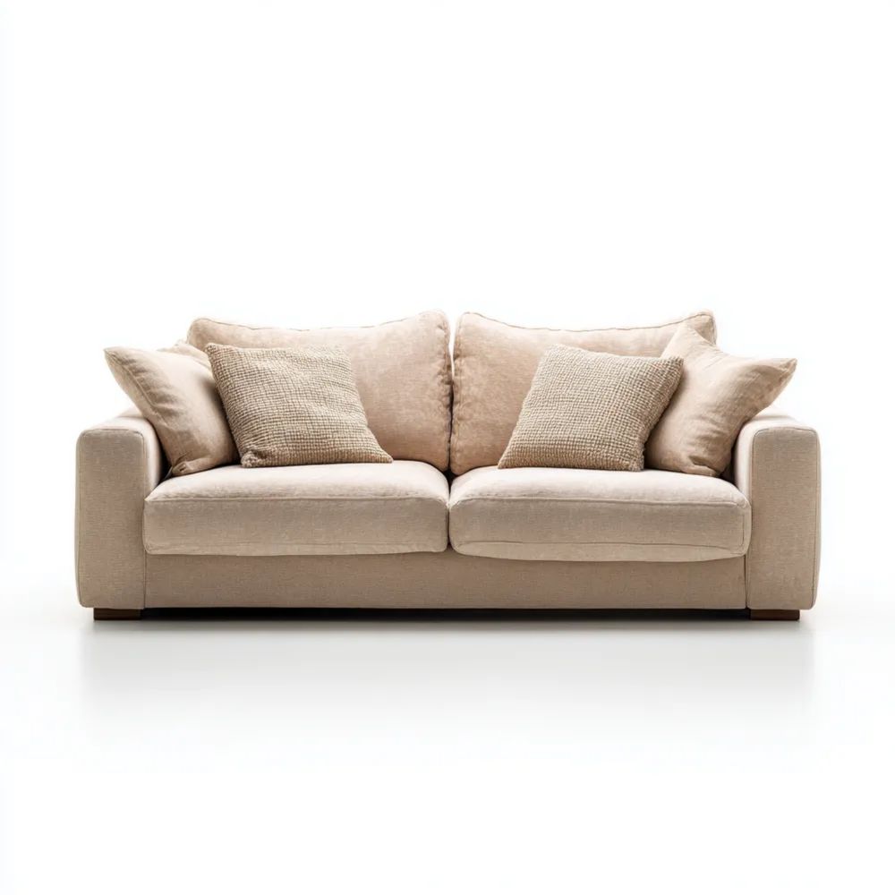 Canapé deux places 180x85x75 cm Tissu Beige - Design Moderne