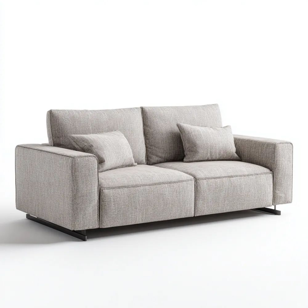 Canapé deux places 180x90x85 cm en tissu - Gris Clair - Design moderne