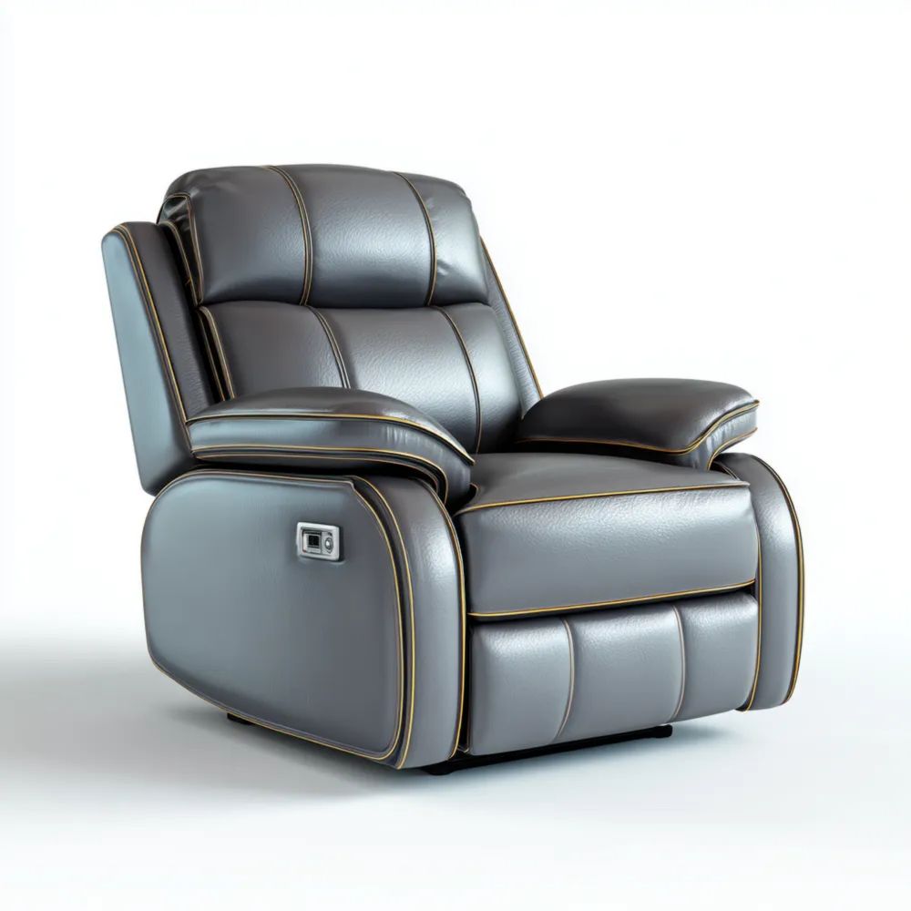 Fauteuil inclinable en cuir 90x95x100 cm – Gris – Moderne