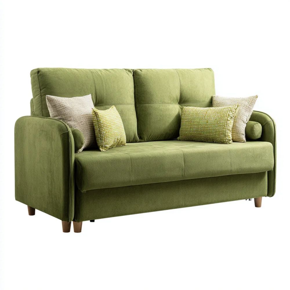 Canapé 2 places 150x85x90 cm Tissu Vert - Design Moderne