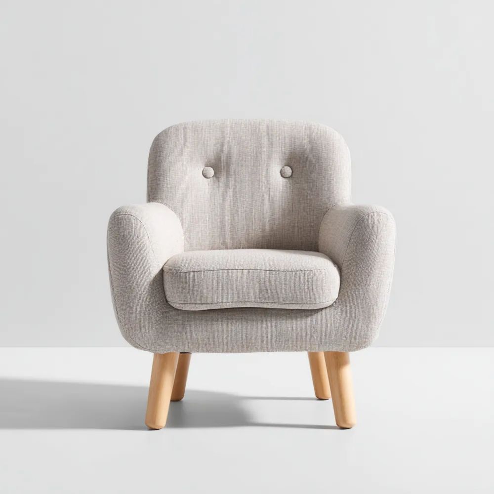 Fauteuil Tissu Rembourré 78x70x80 cm – Beige – Design Contemporain