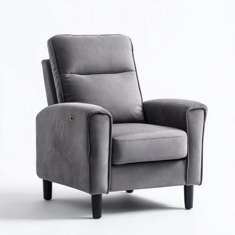 Fauteuil Relax Réglable Tissu 80x90x100 cm – Gris – Moderne