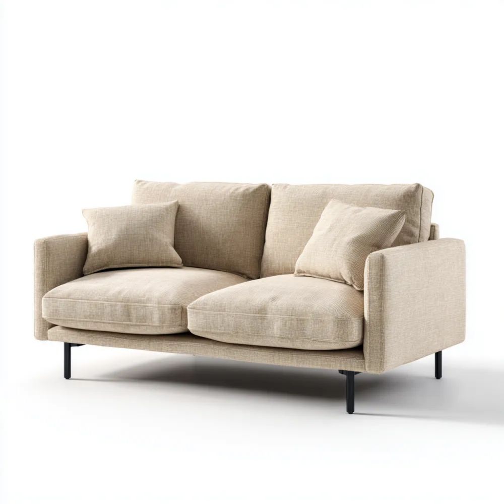 Canapé deux places 150x90x85 cm – Beige – Design Moderne