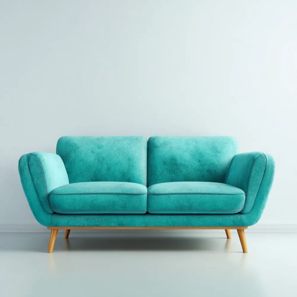 Canapé deux places 140x80x85 cm – Tissu – Turquoise – Design Scandinave