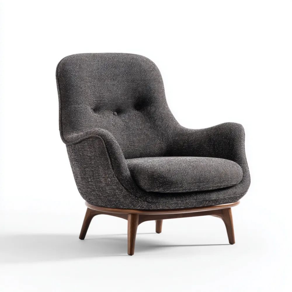 Fauteuil Tissu Gris Foncé 75x80x85 cm – Style Contemporain