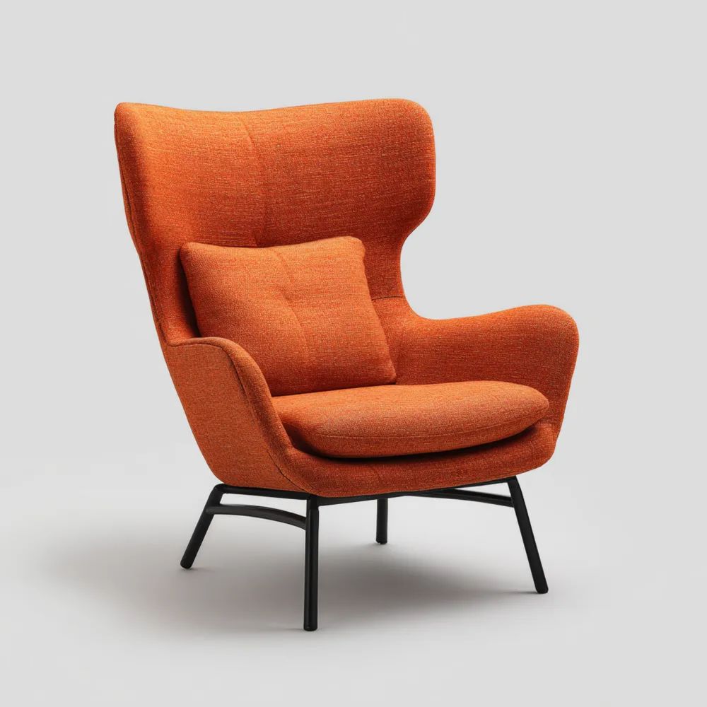 Fauteuil de salon en tissu 78x85x100 cm – Orange – Design contemporain