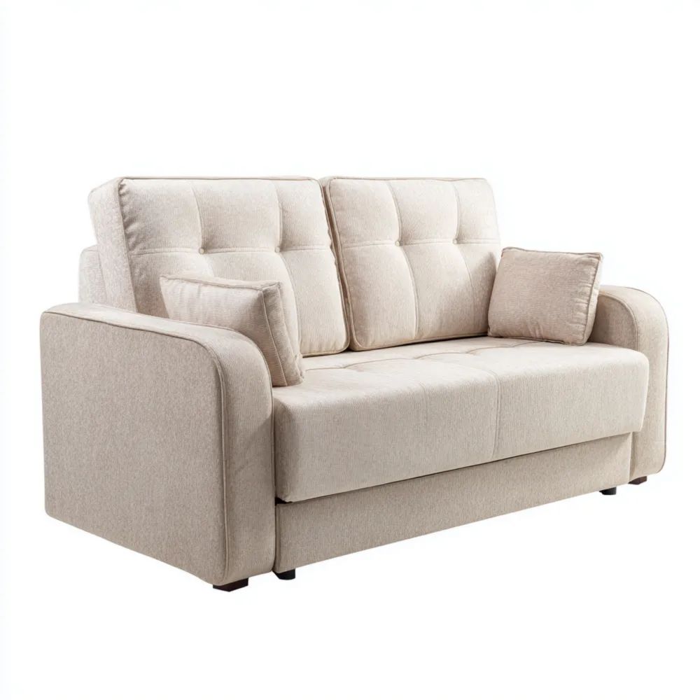 Canapé deux places Tissu 150x90x85 cm – Beige