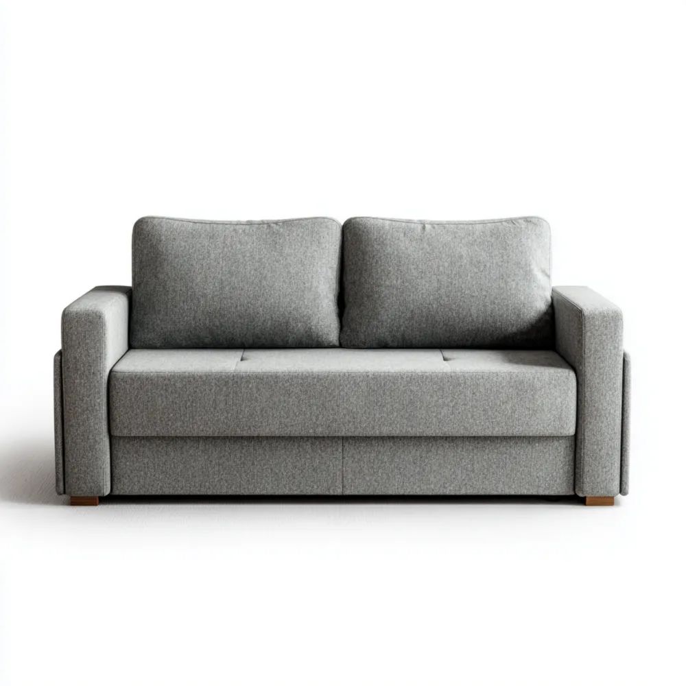 Canapé deux places en tissu 180x90x85 cm - Gris Clair - Design Moderne