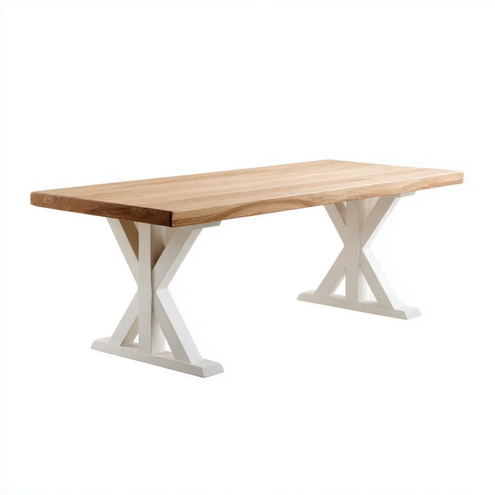 Table à manger en bois massif 200x90x75 cm - design moderne