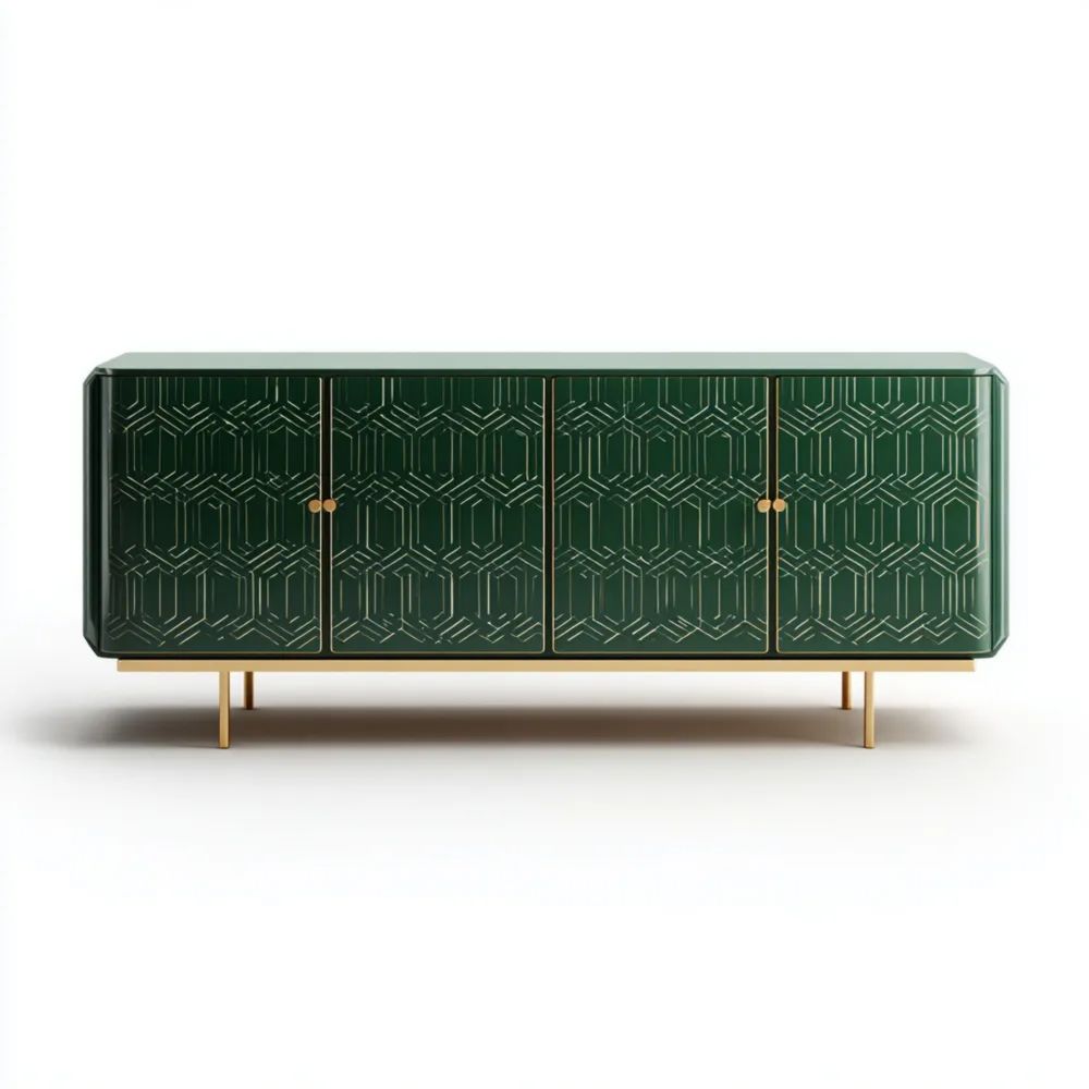 Buffet en bois moderne 200x45x80 cm - Vert Foncé