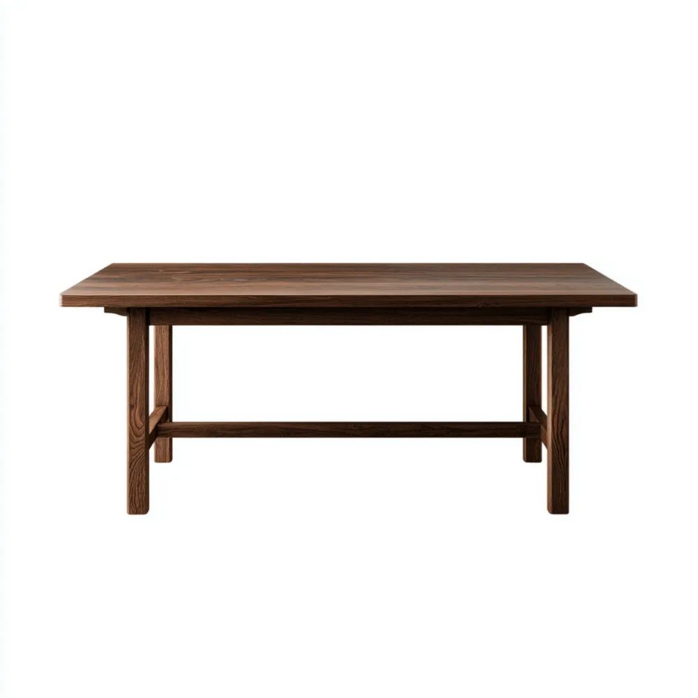 Table à manger en bois massif 200x90x75 cm – Marron – Design classique