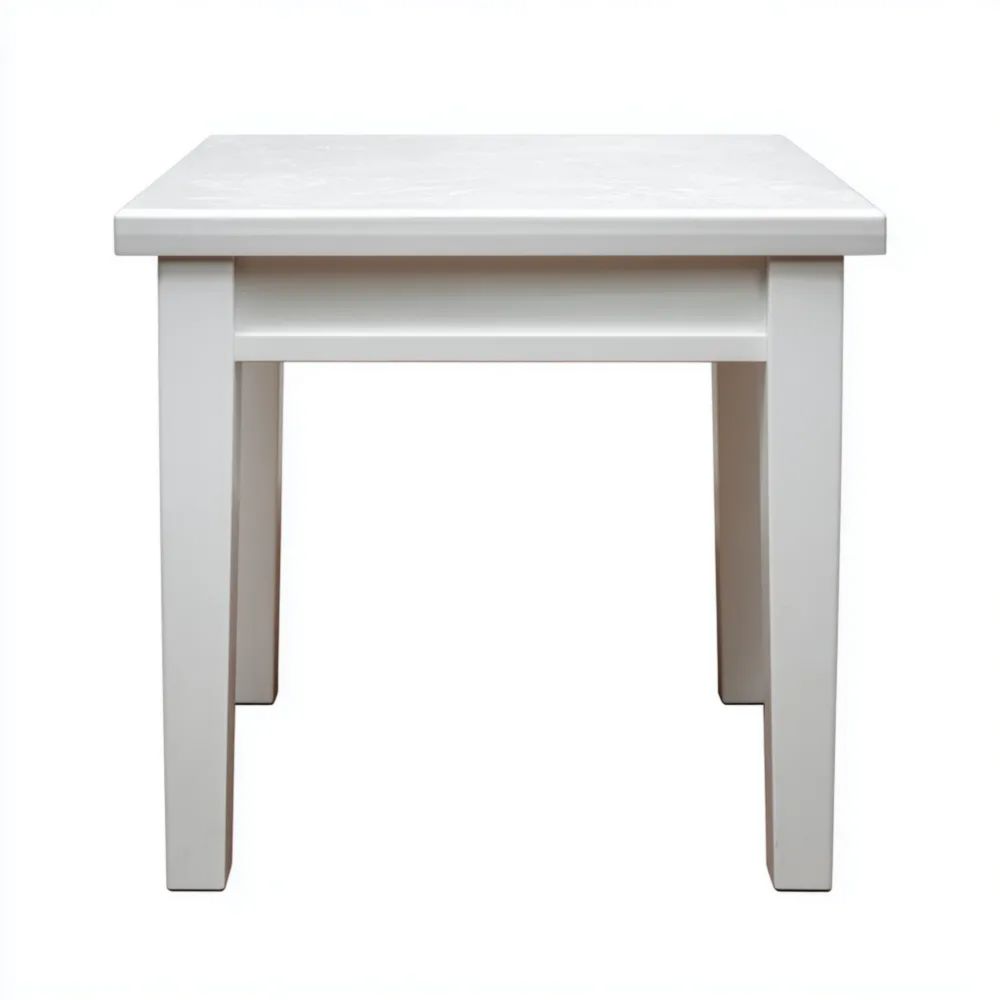 Table à manger en bois 80x80x75 cm – Blanc – Design classique