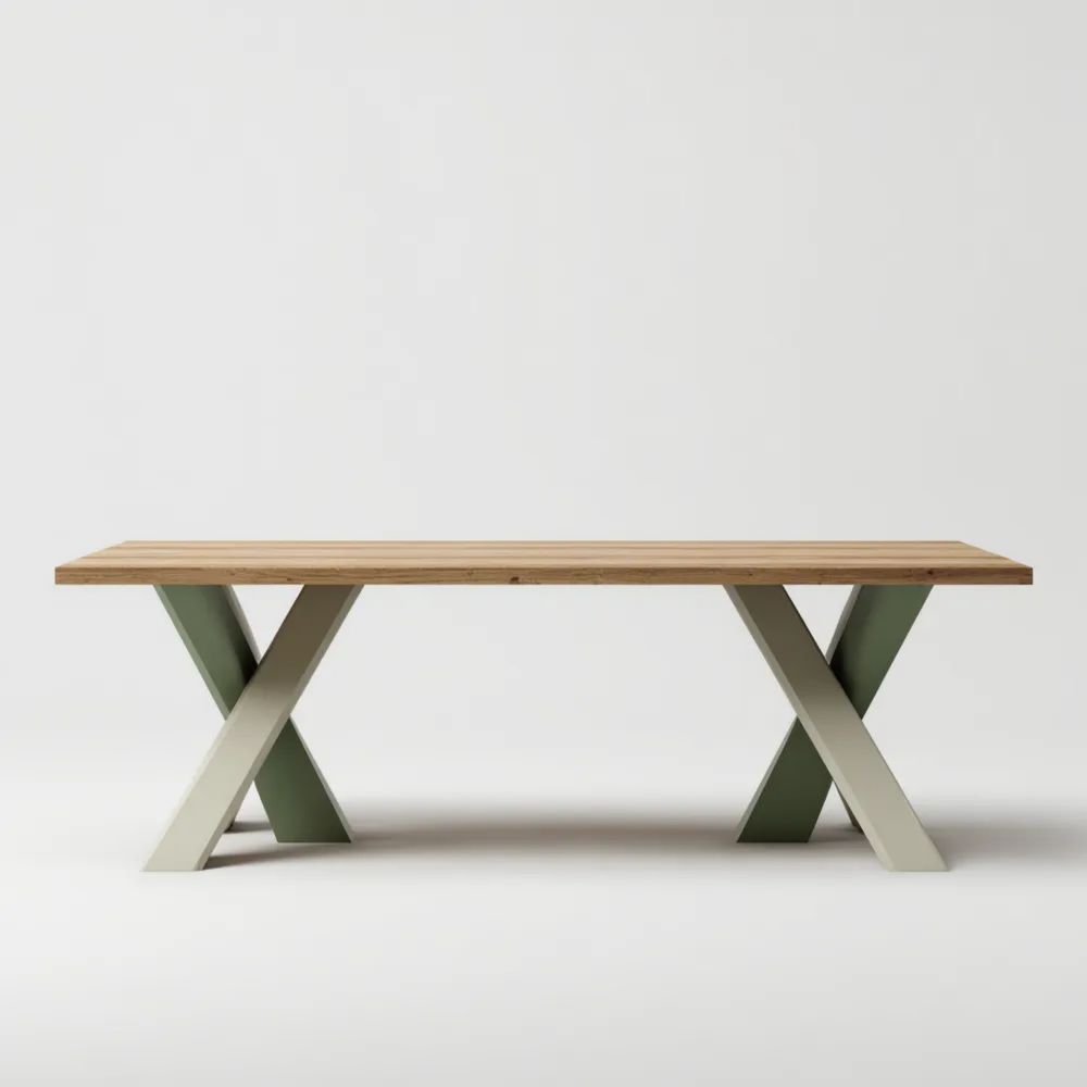 Table à manger Bois et Métal 200x100x75 cm – Design Moderne
