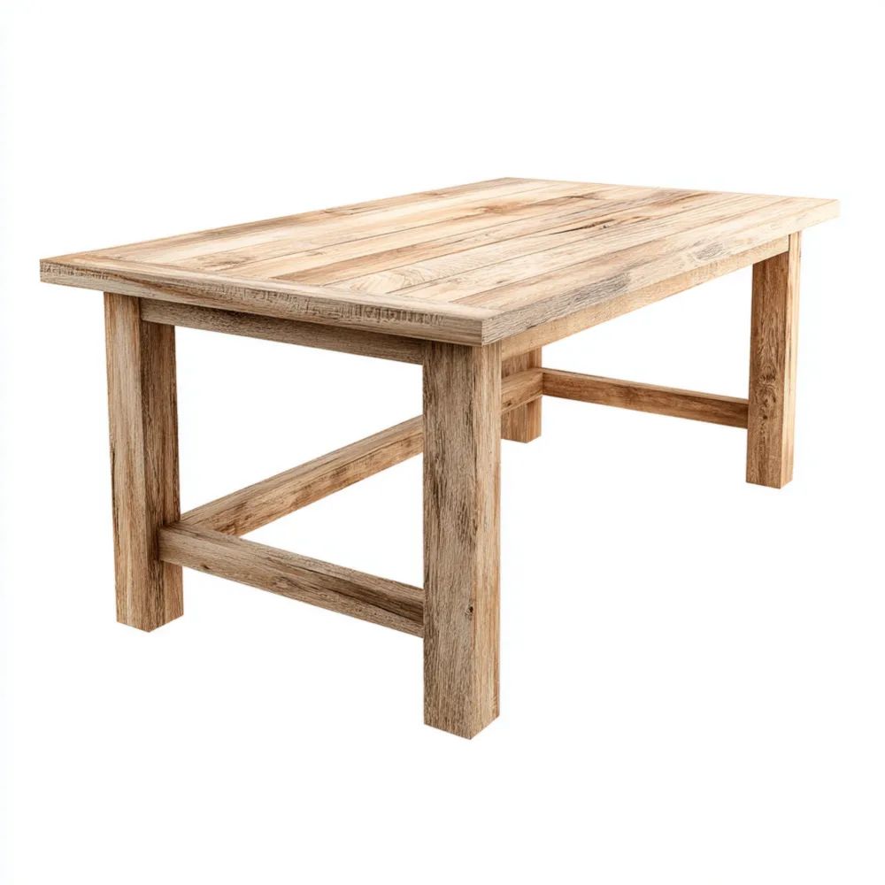 Table à manger en bois massif 180x90x75 cm - Bois Naturel - Style rustique